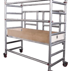 Folding scaffolding tower